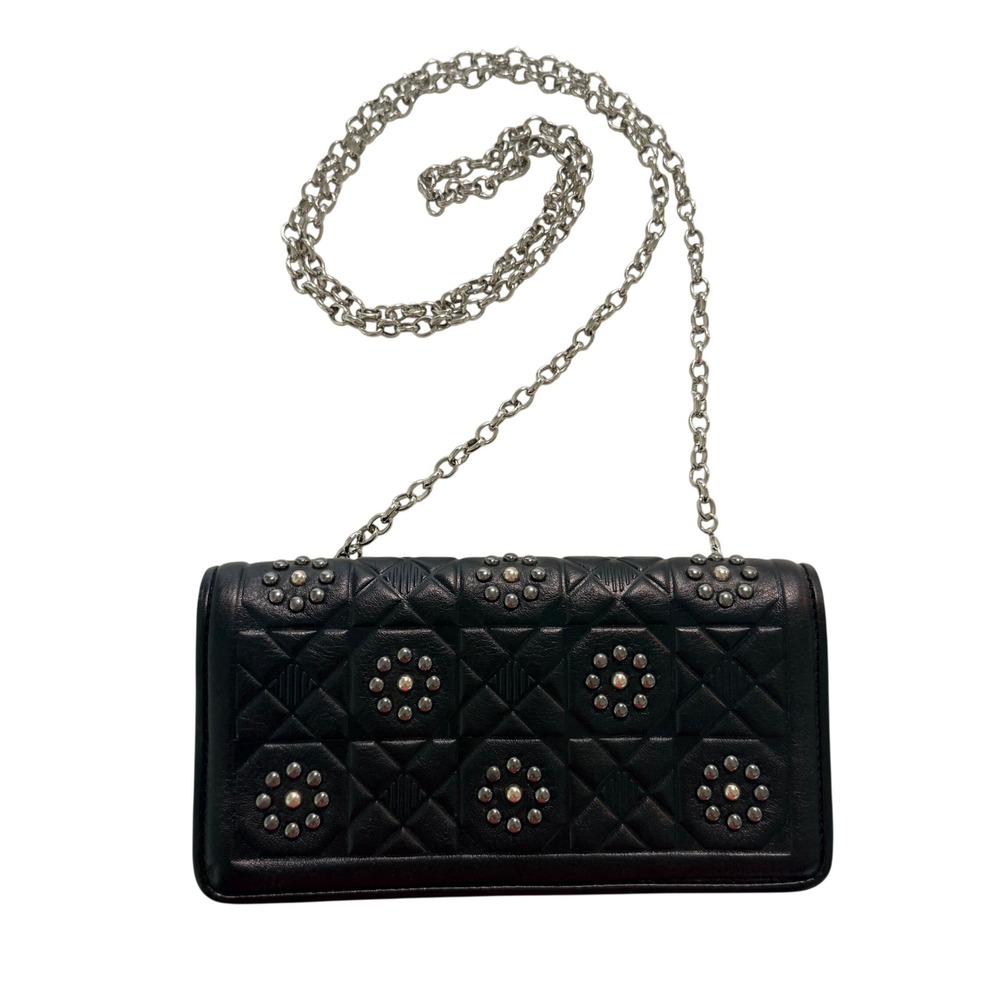 Brighton Rockmore Pretty Tough‎ Wallet Crossbody Chain Black Quilted Leather